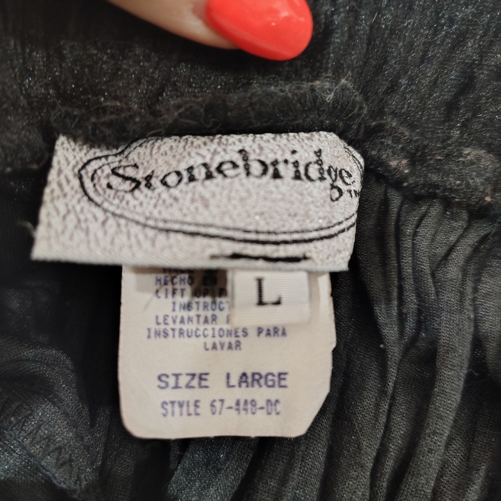 Vintage Whimsigoth Maxi Skirt Women L Lace Velvet Dark Romantic SteamPunk Black - Picture 6 of 7